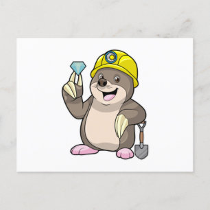 Carte Postale Mole en tant que mineur avec lunette et diamant