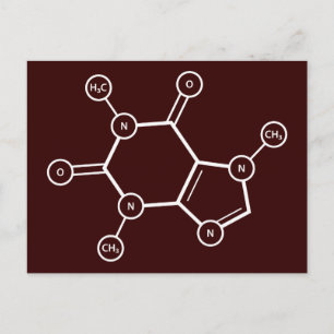 Carte Postale molécule de café (couleur personnalisable)