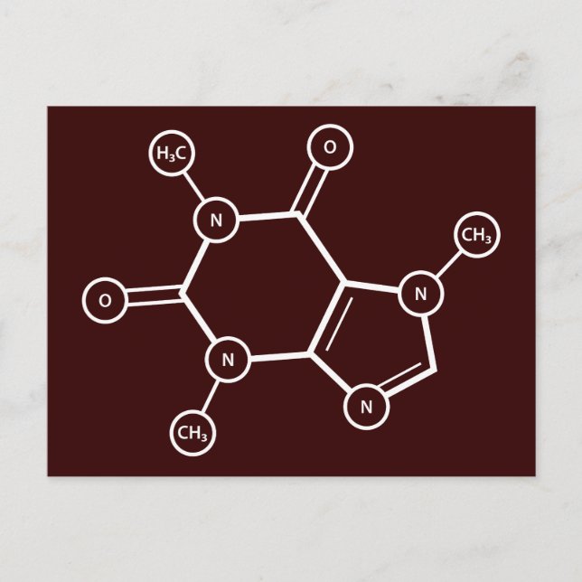 Carte Postale molécule de café (couleur personnalisable) (Devant)