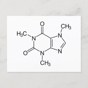 Carte Postale Molécule de caféine Chimie Café Atomes