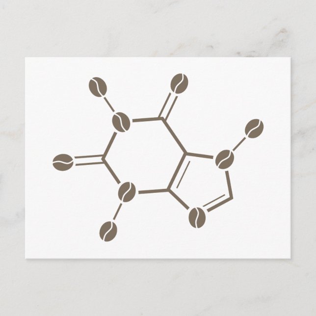 Carte Postale molécule de fèves de caféine (Devant)
