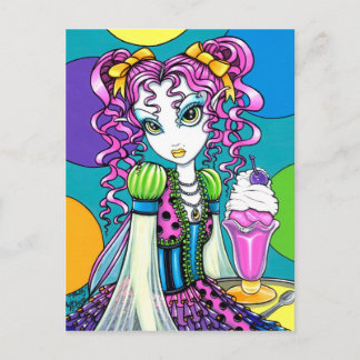 Carte postale "Molly" Cute Rainbow Soda Shop Fairy
