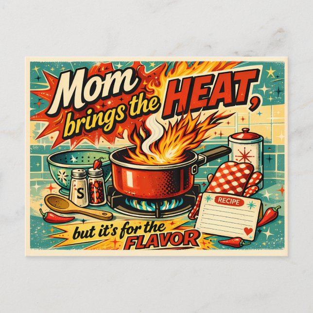 Carte Postale Mom brings the heat (Devant)