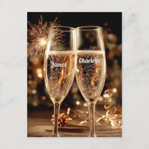 Carte Postale Moment de célébration festive au champagne