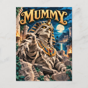 Carte Postale Momie, Monstre de Papier Découpé