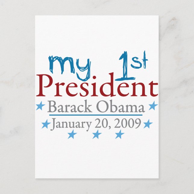 Carte Postale Mon 1er président (Barack Obama) (Devant)
