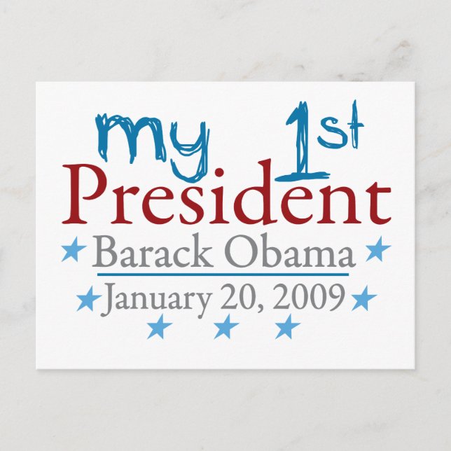 Carte Postale Mon 1er président (Barack Obama) (Devant)