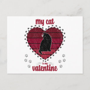 Carte Postale Mon chat est mon Valentin cadeau drôle pour la S