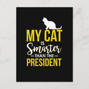 Carte Postale Mon Chat Est Plus Intelligent Que Le Président