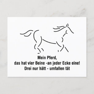 Carte Postale Mon cheval a quatre jambes Drôle de sort