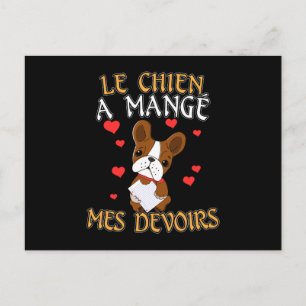 Carte Postale Mon chien a mangé mes devoirs - Citation pour appr