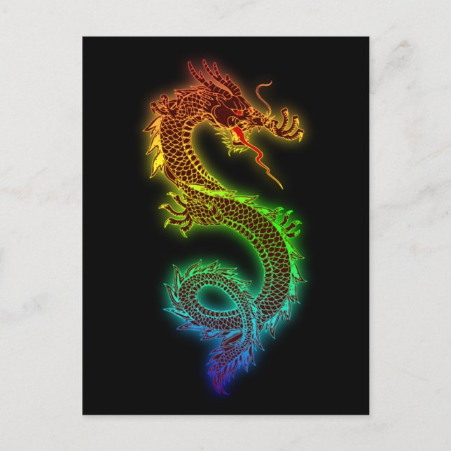 Carte Postale Mon chien de garde est un dragon (Devant)
