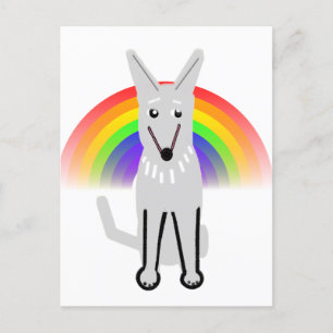 Carte Postale Mon chien de lune et arc-en-ciel, 
