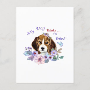 Carte Postale Mon chien pense que je suis une illustration parfa