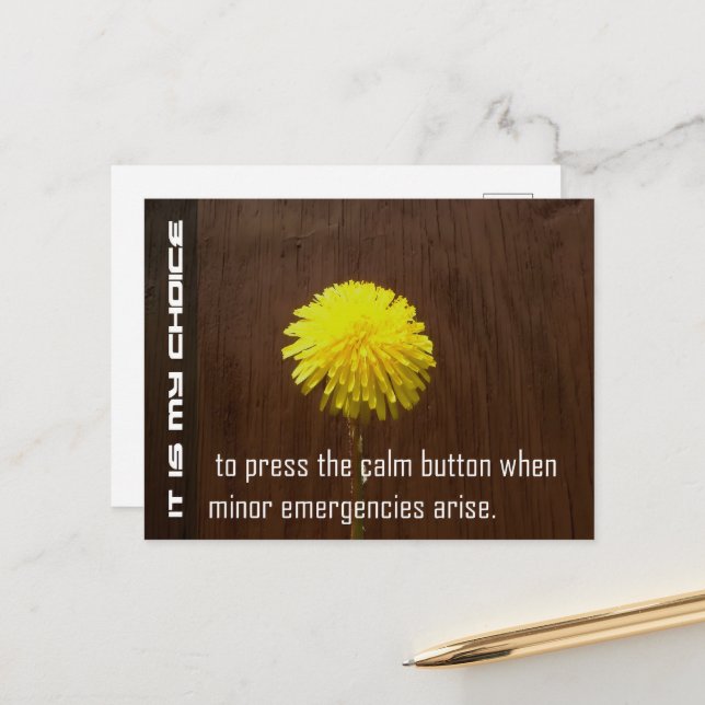 Carte Postale "Mon choix" Motivation Affirmation (Devant/Arrière en situation)