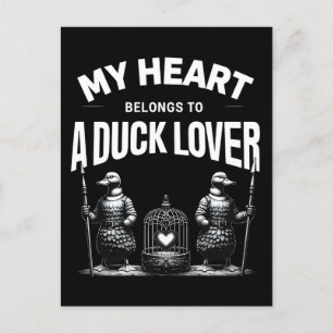 Carte Postale Mon coeur appartient à un amoureux du canard