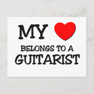 Carte Postale Mon Coeur Appartient À Un GUITARISTE