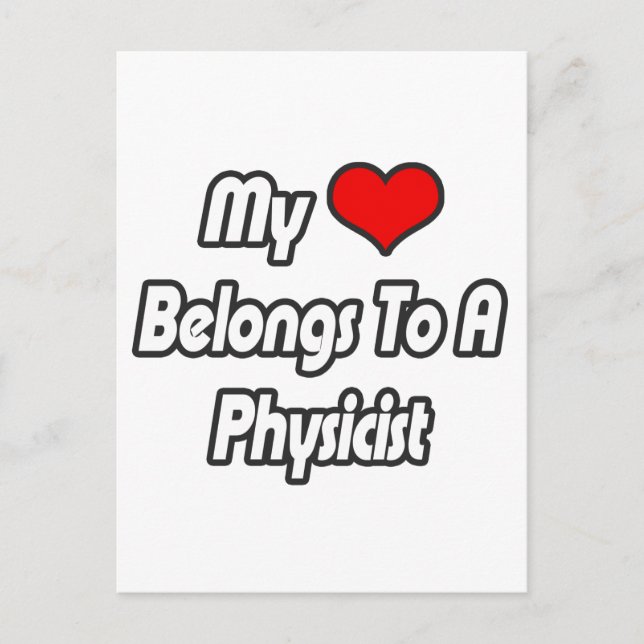 Carte Postale Mon Coeur Appartient À Un Physicien (Devant)