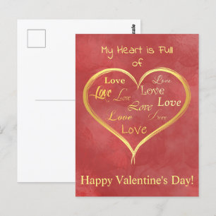 Carte Postale Mon coeur est plein d'amour, Valentine