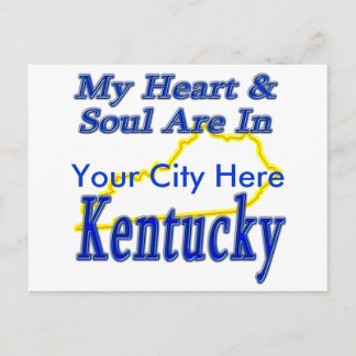 Carte Postale Mon Coeur Et Mon Âme Sont Au Kentucky