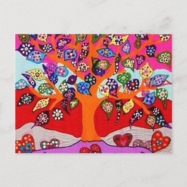 Carte Postale Mon Coeur Fleurs Pour Vous Arbre De Vie (Devant)