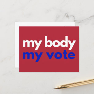 Carte Postale Mon corps Mon vote Roevember