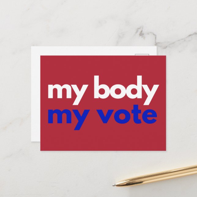 Carte Postale Mon corps Mon vote Roevember (Devant/Arrière en situation)
