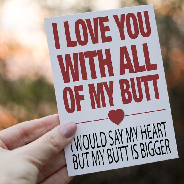 Carte Postale Mon cul drôle Valentines Typographie (Celebrate your Valentine's day with this hilariously honest and quirky postcard)