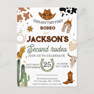 Carte Postale Mon deuxième rodéo Anniversaire Far West