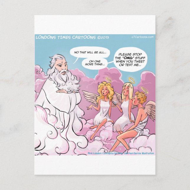 Carte Postale Mon dieu (OMG) Textes d'anges drôles (Devant)