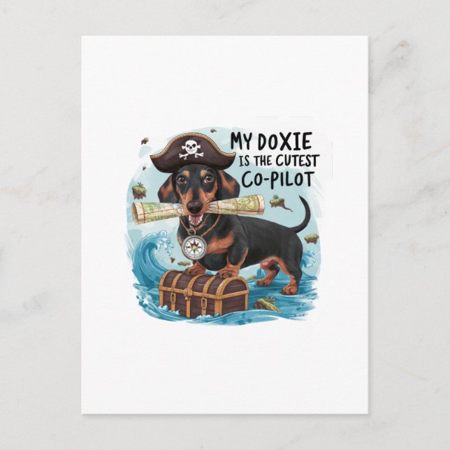 Carte Postale Mon Doxie Est Le Copilote Le Plus Mignon (Devant)