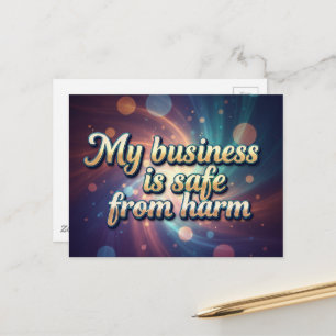 Carte Postale Mon entreprise est en sécurité affirmation positiv