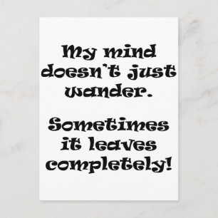 Carte Postale Mon esprit ne se contente pas de errer.