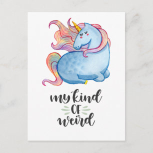 Carte Postale Mon genre de licorne Bleue bizarre
