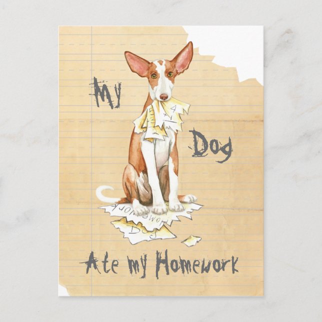 Carte Postale Mon Ibizan Hound A Mangé Ma Maison (Devant)