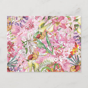 Carte Postale Mon jardin de fleurs exotiques tropical coloré