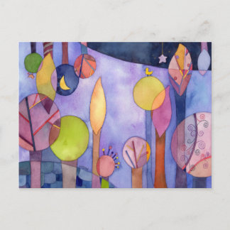 Carte Postale Mon jardin la nuit