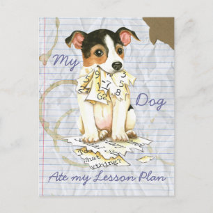 Carte Postale Mon JRT a mangé mon plan de leçon