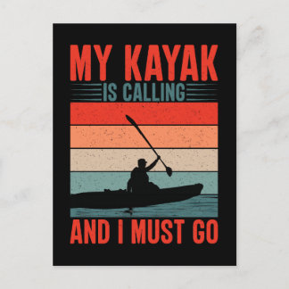 Carte Postale Mon Kayak appelle et je dois y aller