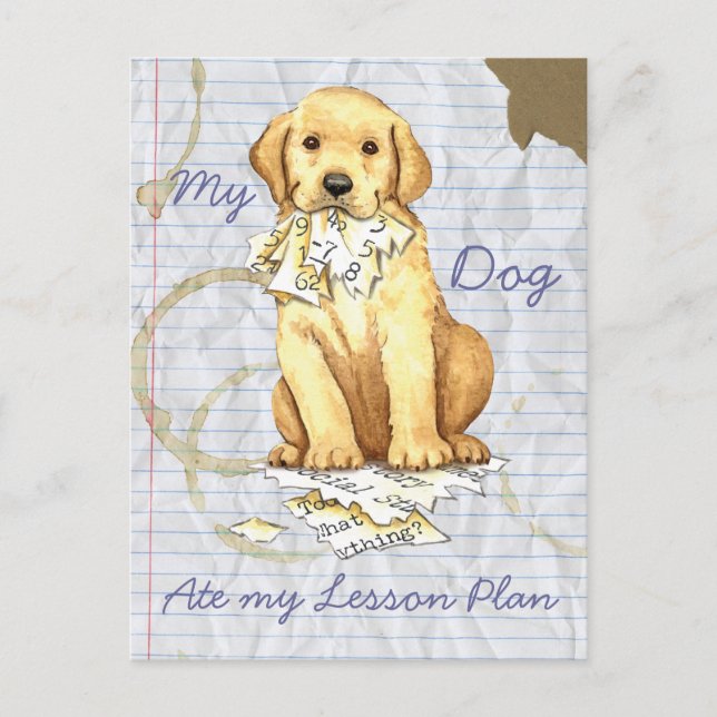 Carte Postale Mon Laboratoire Jaune a mangé mon plan de leçon (Devant)