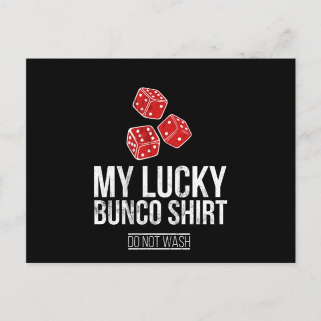 Carte Postale Mon Lucky Bunco Funny Bunco Ne Lavez Pas Le Tee (Devant)