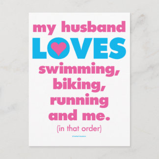 Carte Postale Mon Mari Aime Les Triathlons (Texte Seulement)