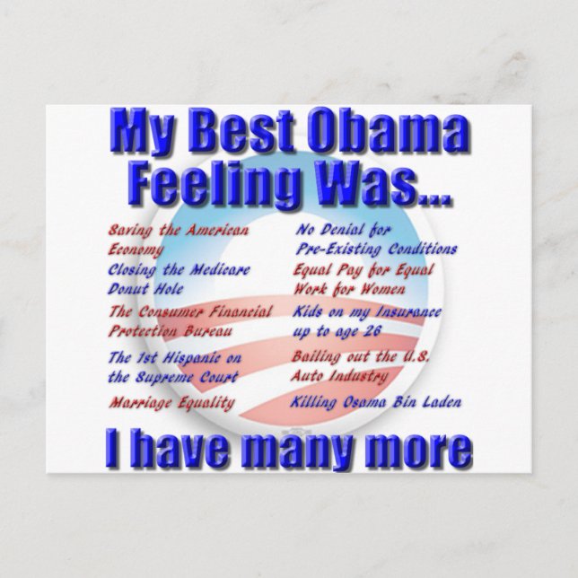 Carte Postale Mon Meilleur Sentiment D'Obama Était... (Devant)