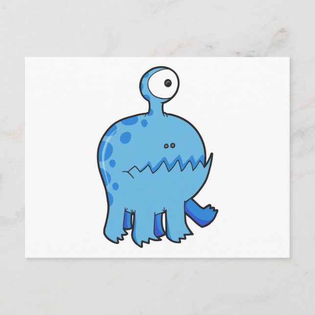 Carte Postale mon monstre cyclope bleu (Devant)
