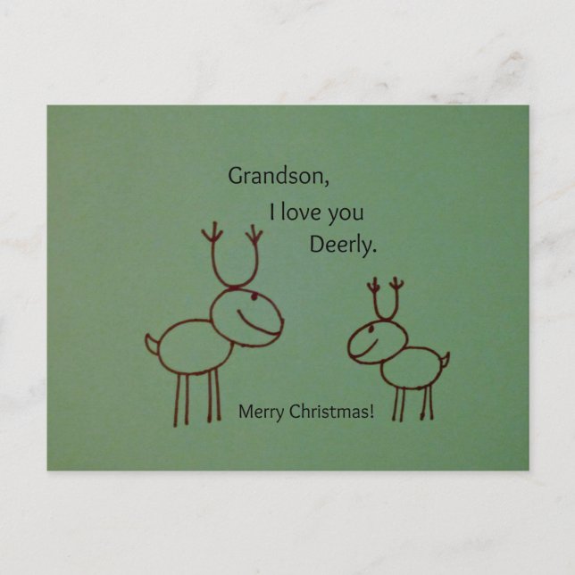 Carte Postale Mon petit fils, je t'aime Chère. (Devant)