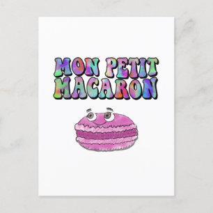 Carte Postale Mon Petit Macaron Retro Tie Dye Texte Super
