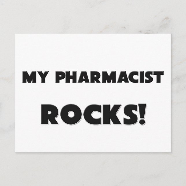 Carte Postale MON Pharmacien ROCKS ! (Devant)