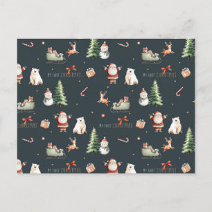 Carte Postale Mon premier cadeau de Noël Santa