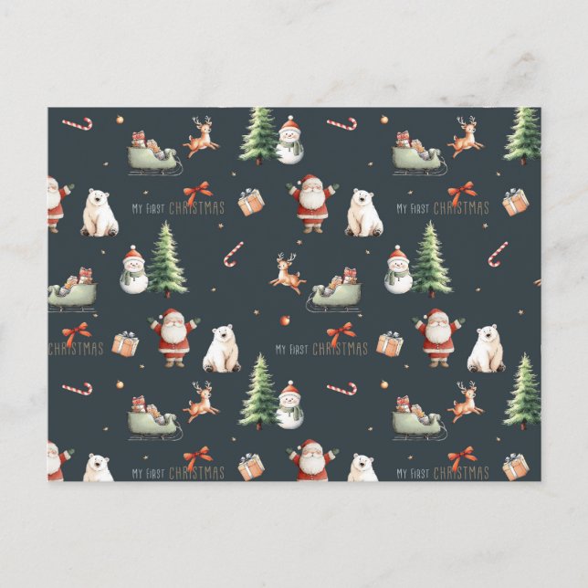 Carte Postale Mon premier cadeau de Noël Santa (Devant)
