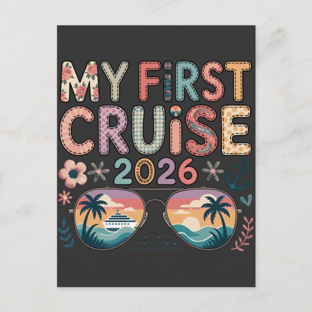 Carte Postale Mon Premier Croisière 2026, Cadeau de Vacances pou (Devant)